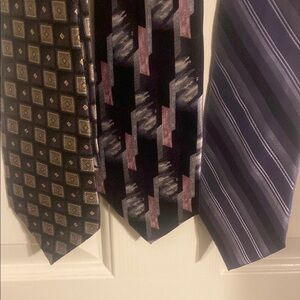 Men's Tie Set - Black, Purple, Blue